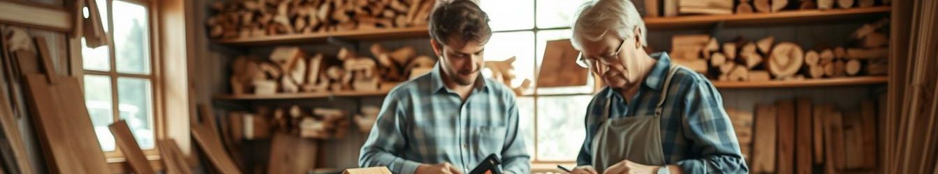 A cozy woodworking workshop scene focusing on beginner-friendly woodworking techniques. In the foreground, a well-organized workbench made of rustic wood, featuring essential tools like a saw, chisel, and measuring tape, with a partially completed simple project, such as a small birdhouse or wooden stool. In the middle ground, a person dressed in casual, modest clothing, demonstrating how to use a hand saw or applying glue to wood joints, exuding concentration and enthusiasm. The background showcases shelves filled with neatly arranged wood pieces and finished projects, creating a warm, inviting atmosphere. Soft, natural lighting from a nearby window highlights the texture of the wood, enhancing the workshop's inviting feel. Include the brand name "Tedswoodworking.com" subtly integrated into the scene, ensuring a professional and educational ambiance.